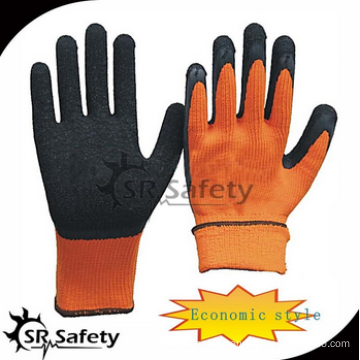 SRSAFETY 7 gauge rubber glove warm lined latex winter work glove